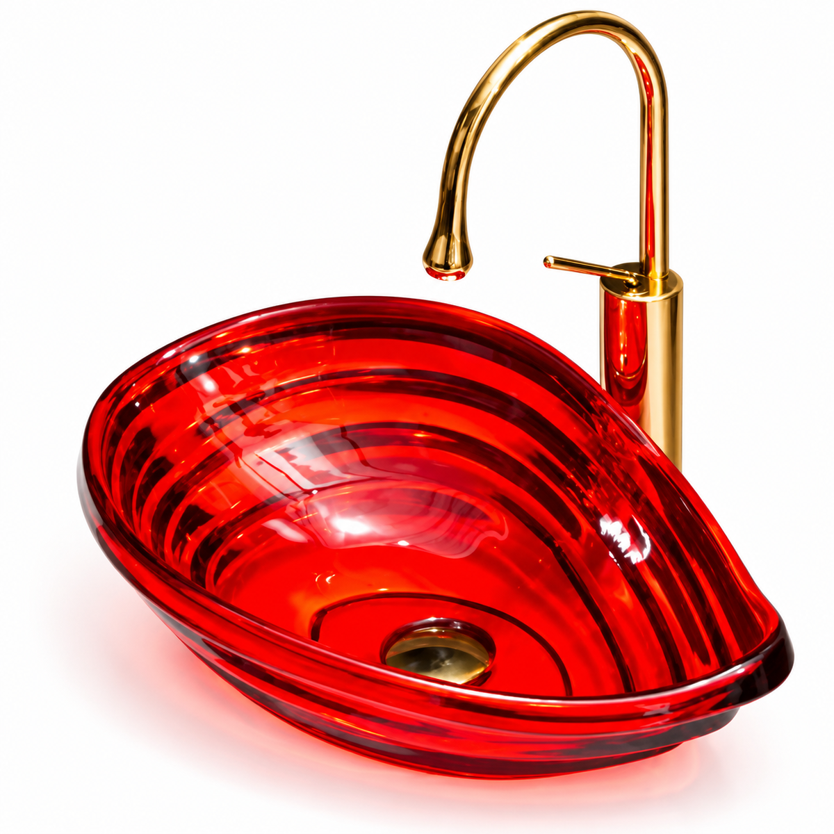GISELLE ART CRYSTAL GLASS VESSEL SINK
