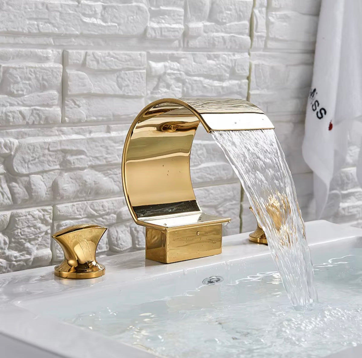 Valeria Crystal Waterfall Widespread Bath Faucet