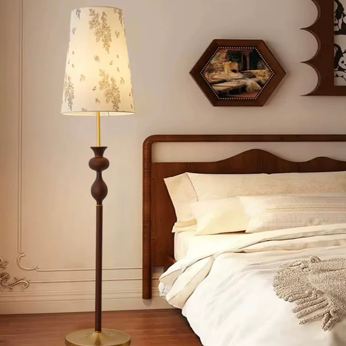 Evelyn Sculptural Wood Floor Lamp