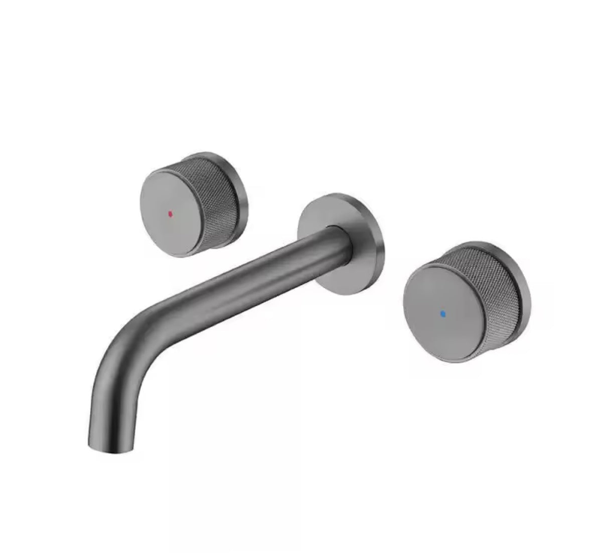 Alessio Knurled Dual-Handle Wall-Mounted Faucet