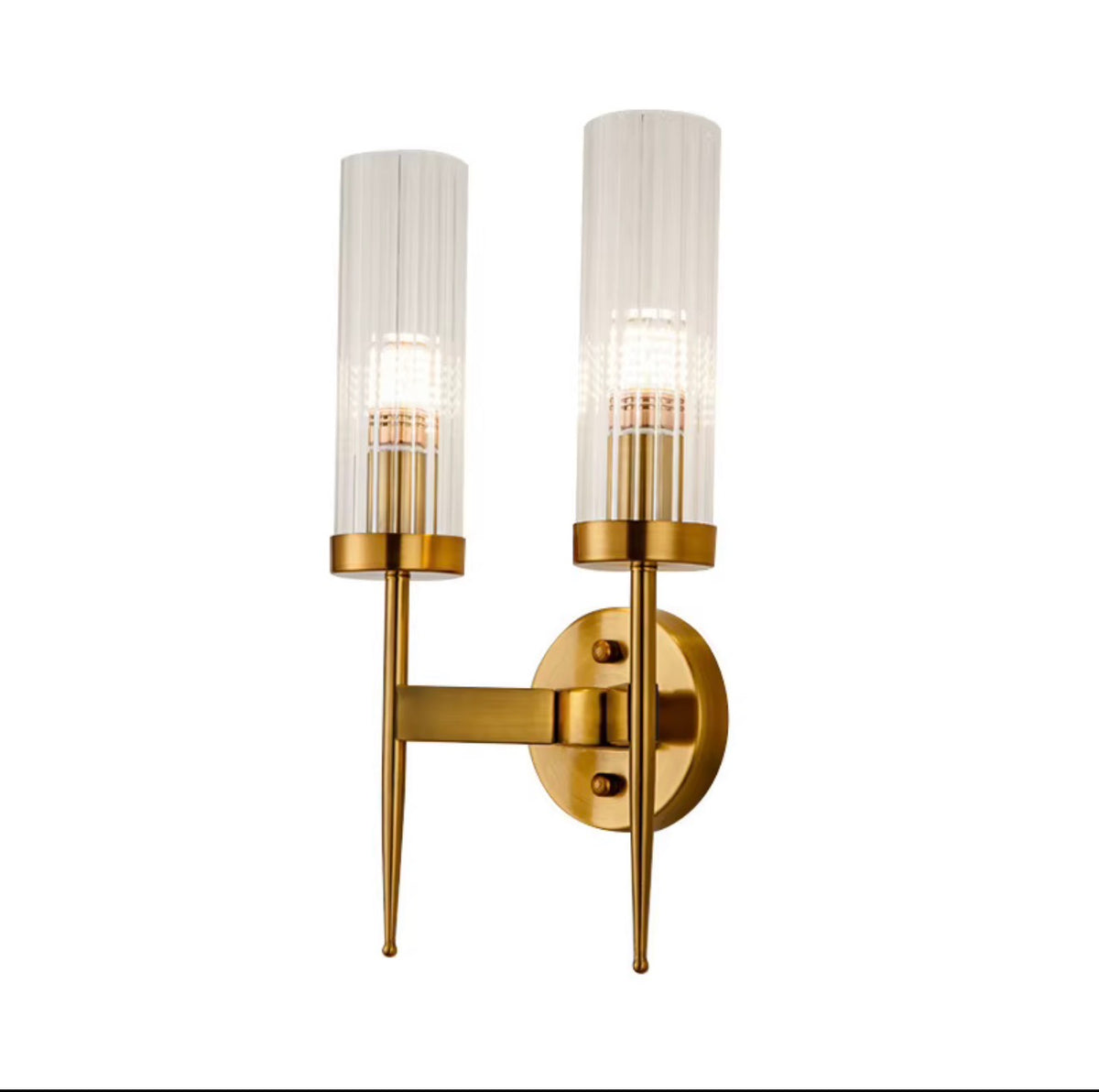 Arianne Clear Glass & Brass Wall Sconce