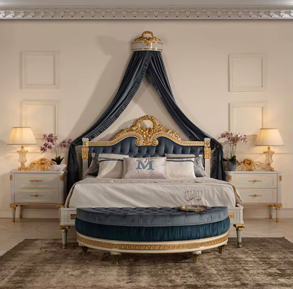 Casa Milano Vittorio Palace Bed – Hand Carved Royal Italian Luxury King Bed
