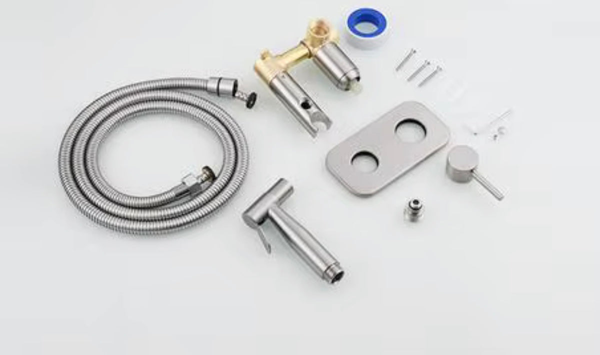 Lucienne Brass Hot & Cold Wall-Mounted Bidet Sprayer Set