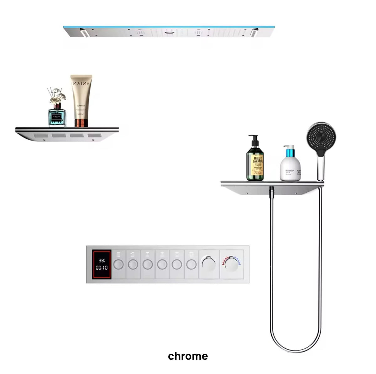 Lorenzo 6-Way LED Music Thermostatic Shower System