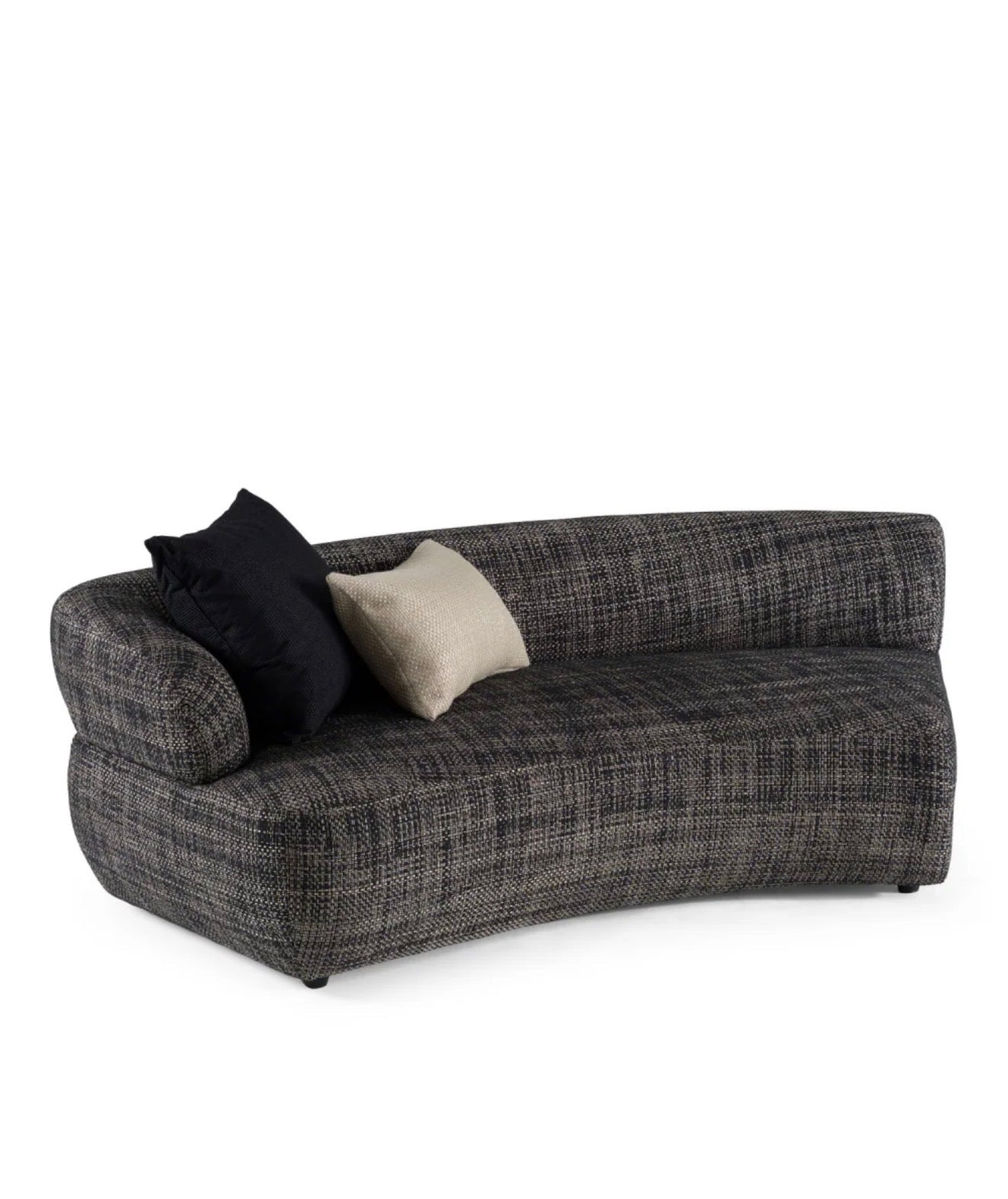 Casa Milano Lakota Modern Curved Sectional Sofa – Dark Gray Fabric