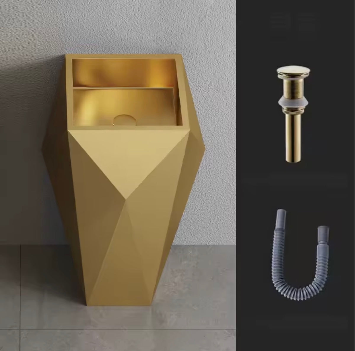 Adelardi 304 Stainless Steel Diamond Pedestal Sink