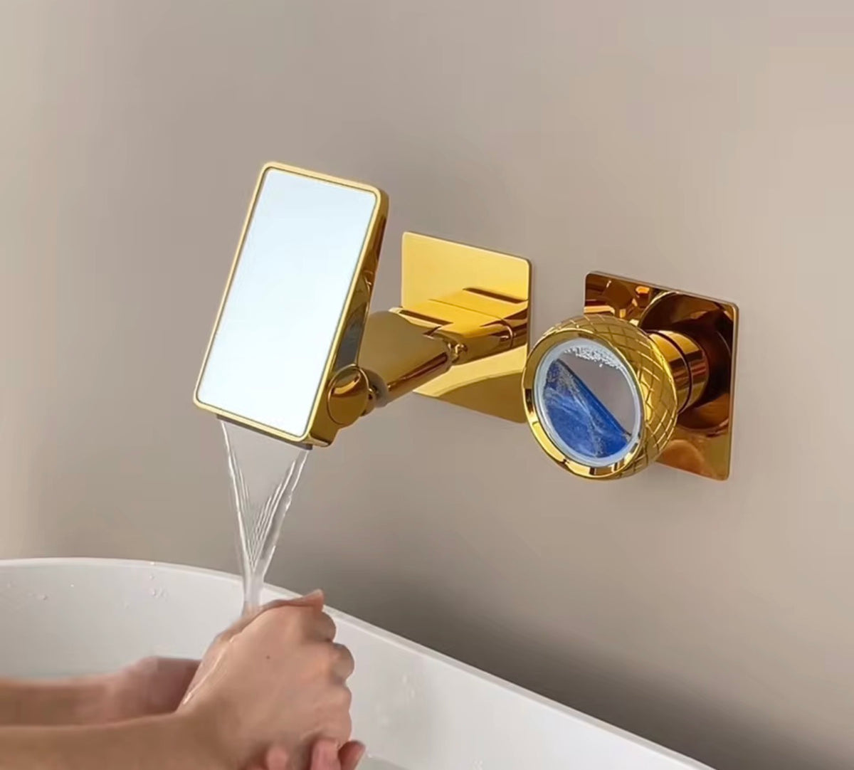 Valeria Digital Waterfall Wall-Mounted Basin Faucet