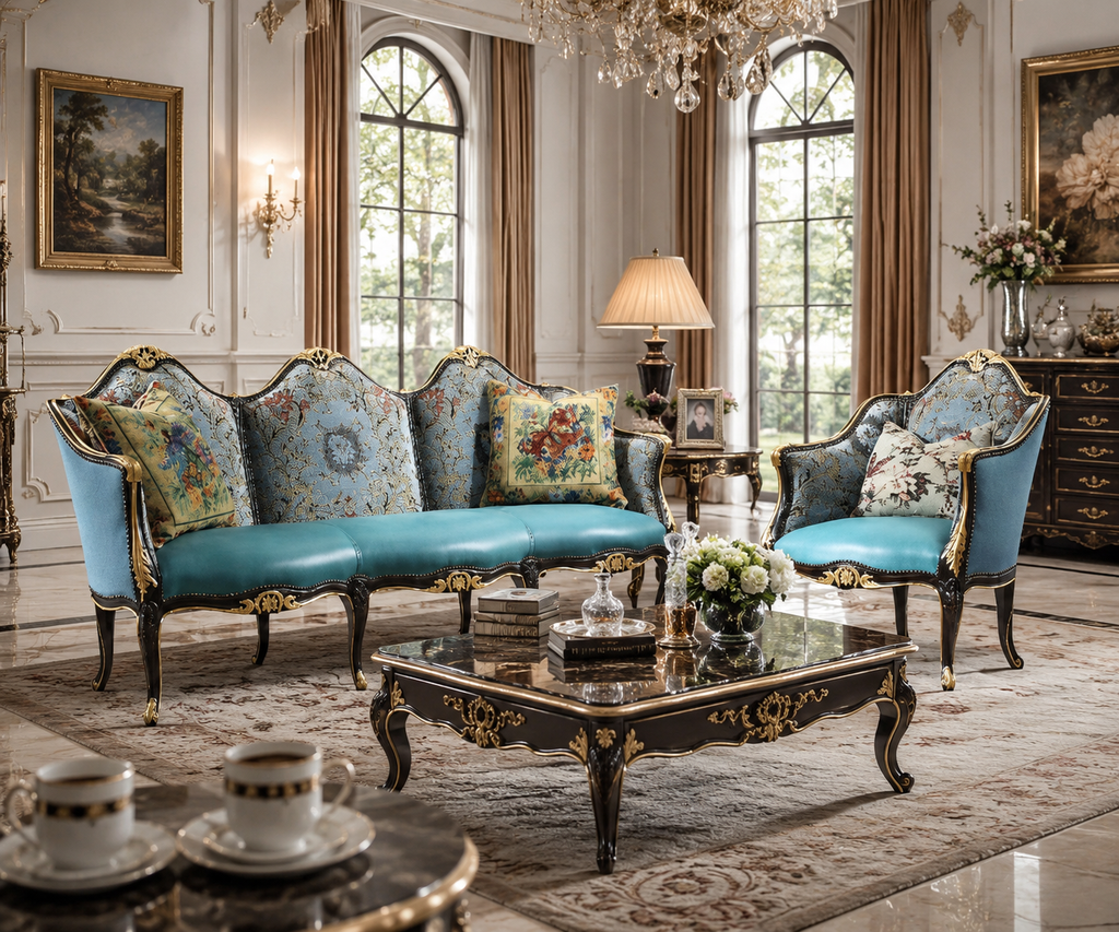 Casa Milano Château Bleu Regal Sofa Set