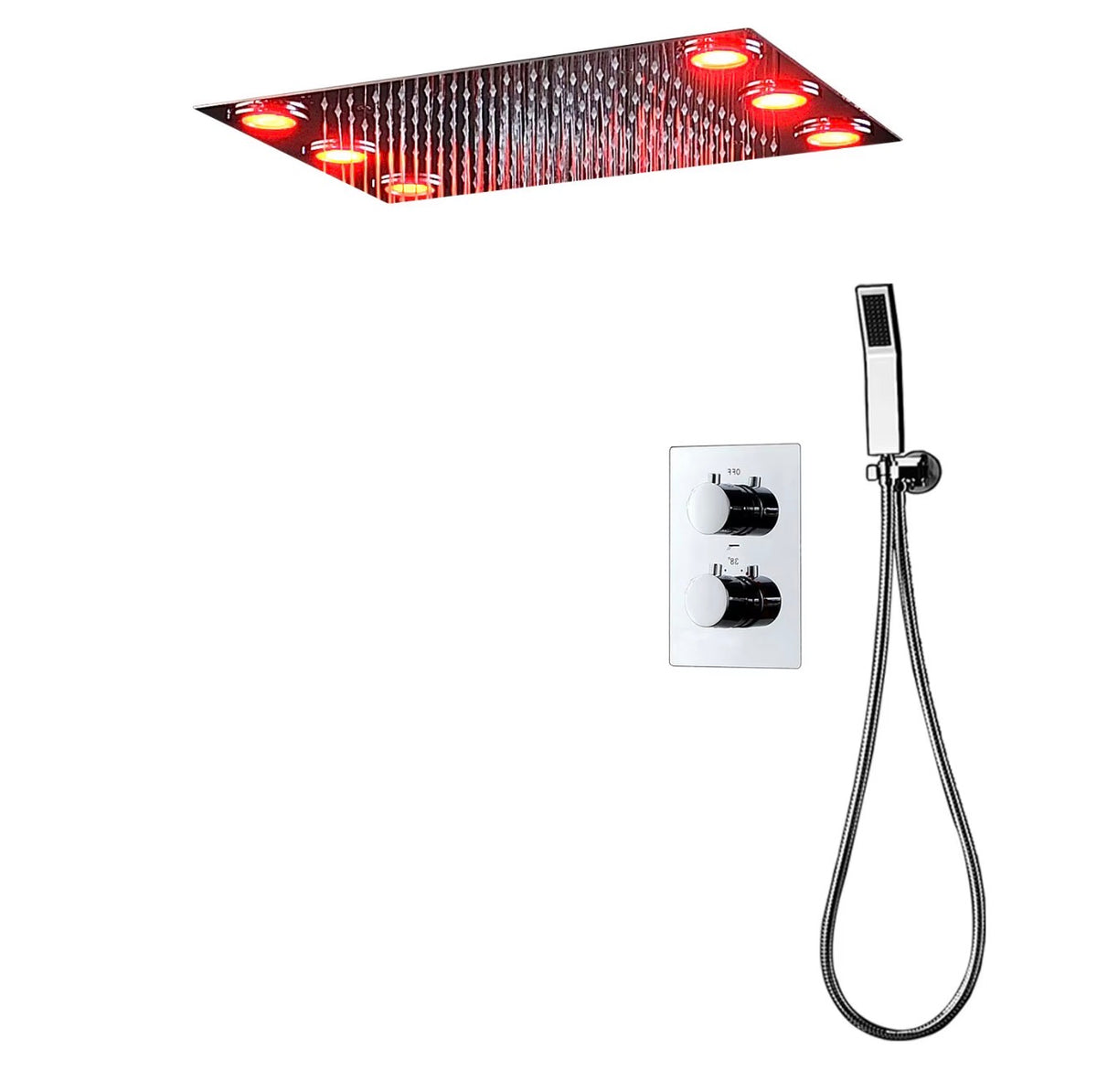 Solenne LED Thermostatic Rain Shower System