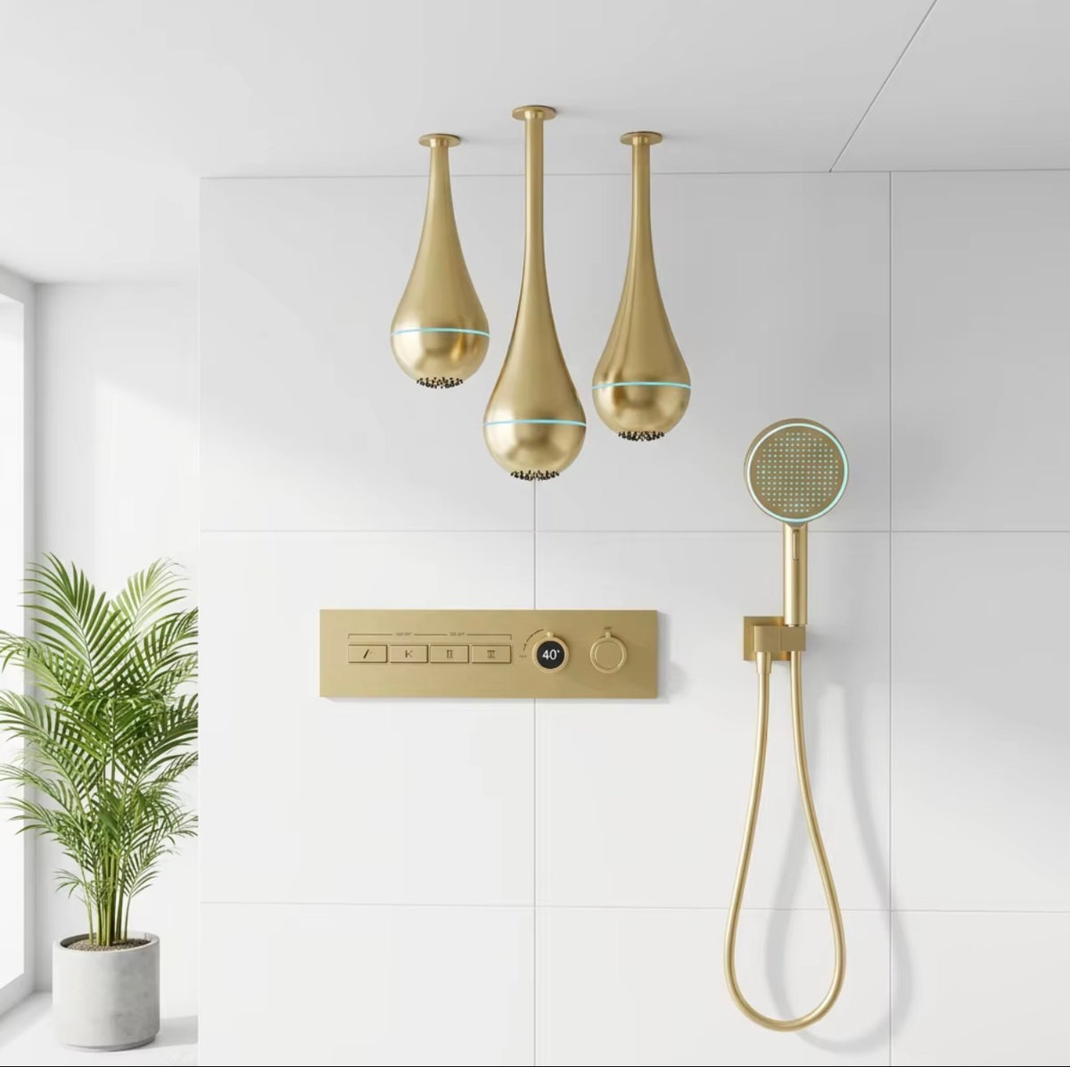 BELLINI 4-FUNCTION LED WATER-DROPLET SHOWER SYSTEM