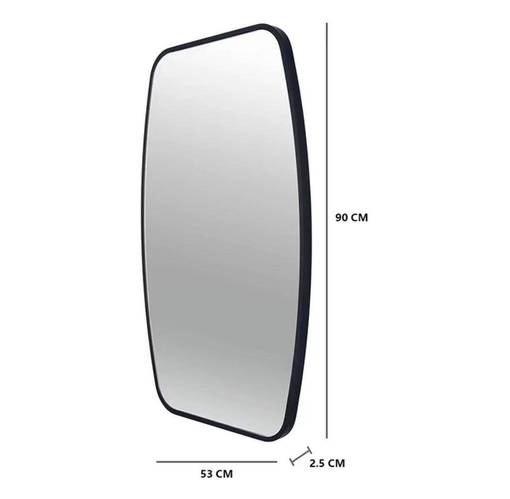 BELLAGIO SCULPTURAL MATTE BLACK WALL MIRROR