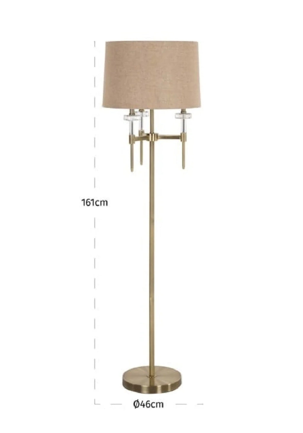 Casa Milano Josie Brushed Gold Floor Lamp