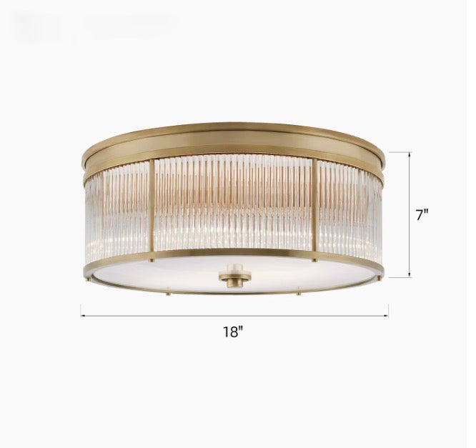 Lucienne Fluted Glass Flush Mount