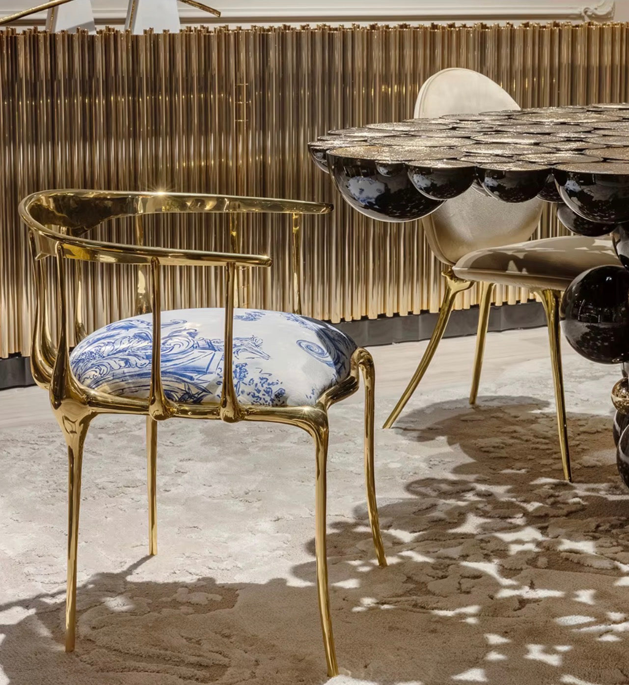 Casa Milano Sculptural Copper Dining Chairs — Set of 2