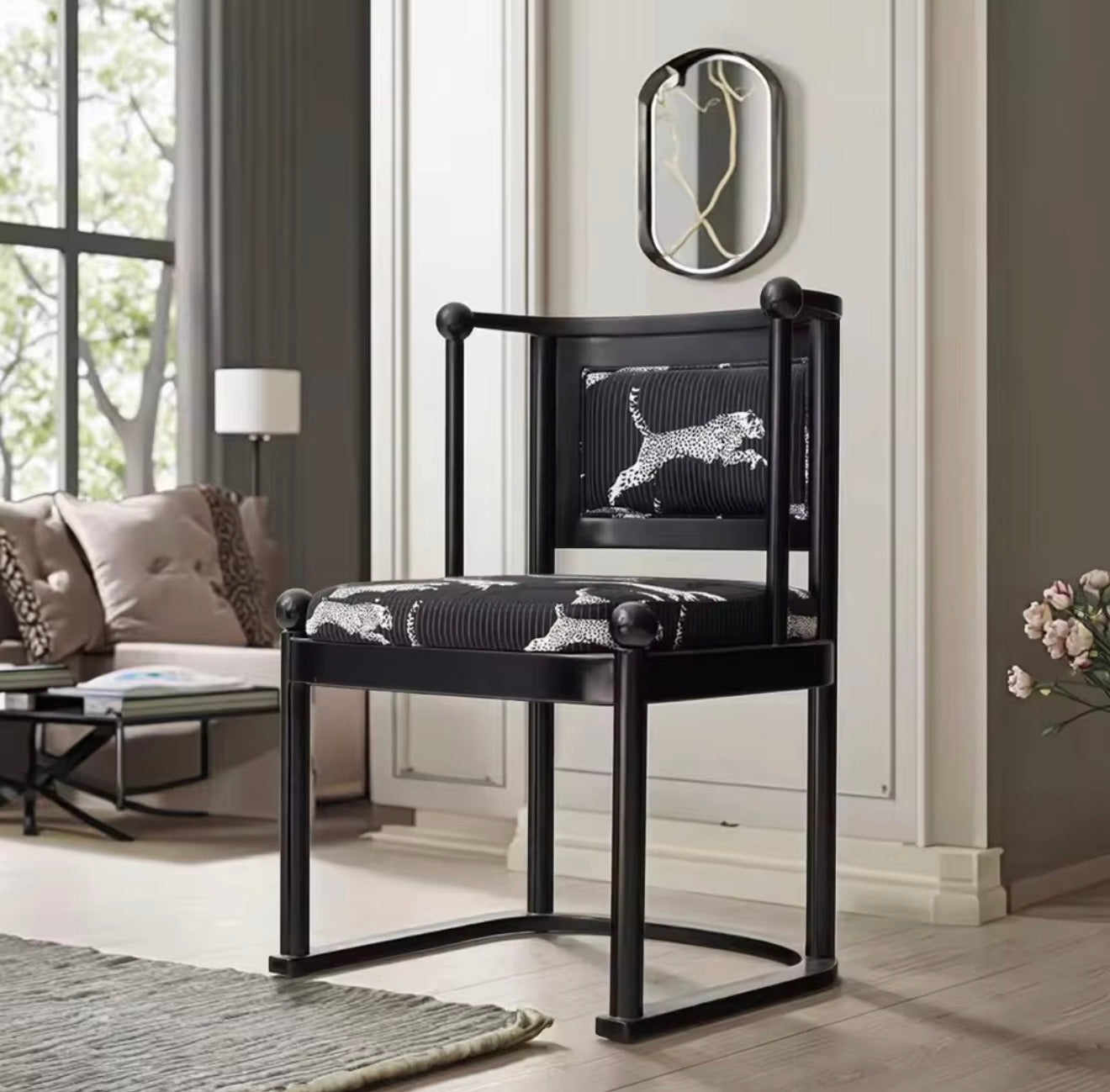 Casa Milano Savona Leopard Dining Chairs — Set of 2
