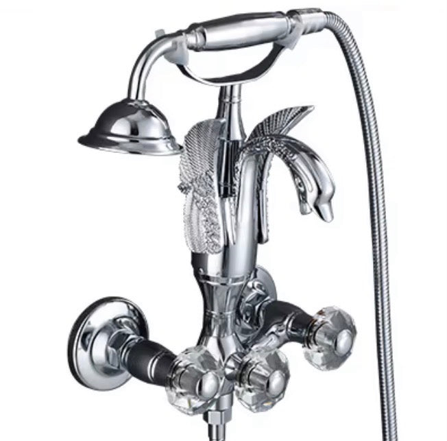 Vittoria Swan Sculptural Brass Shower Set