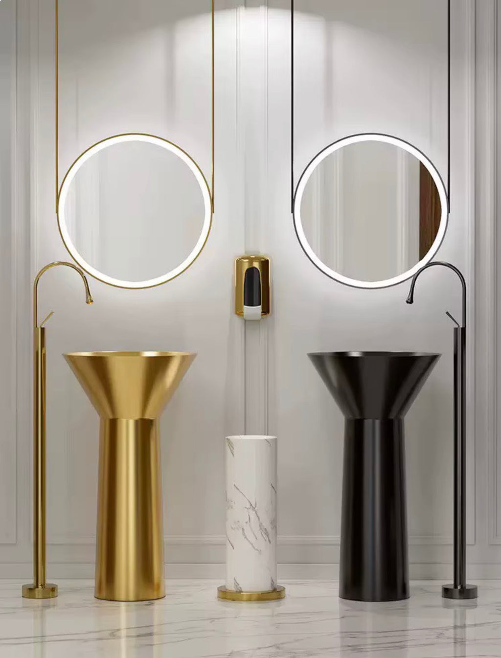 Abbatini Stainless Steel Pedestal Sink