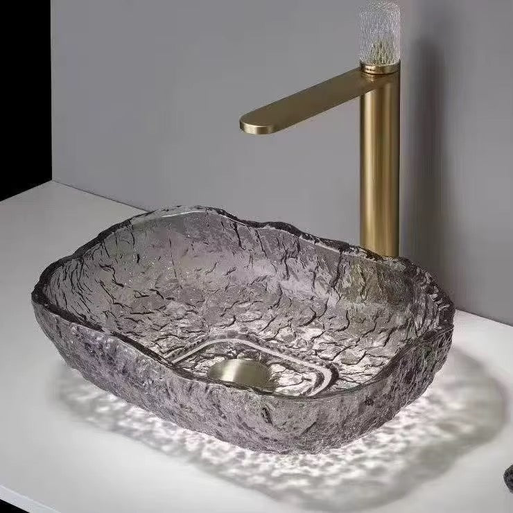 Ginevra Sculptural Crystal Glass Vessel Sink