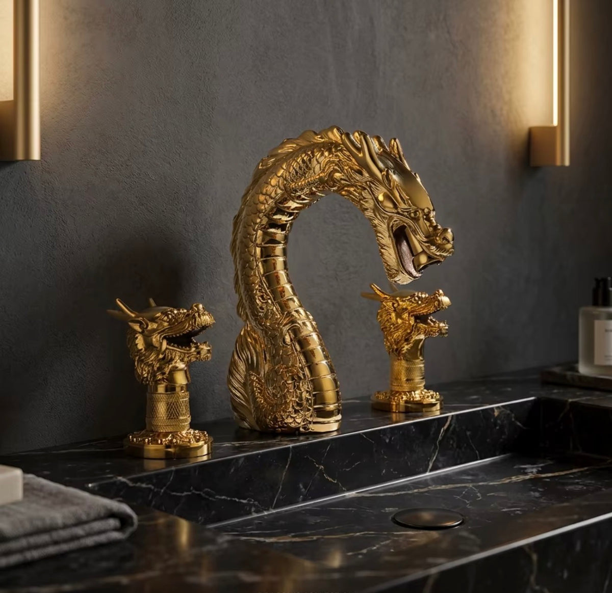 DRAGO IMPERIALE SOLID BRASS DRAGON WIDESPREAD BASIN FAUCET