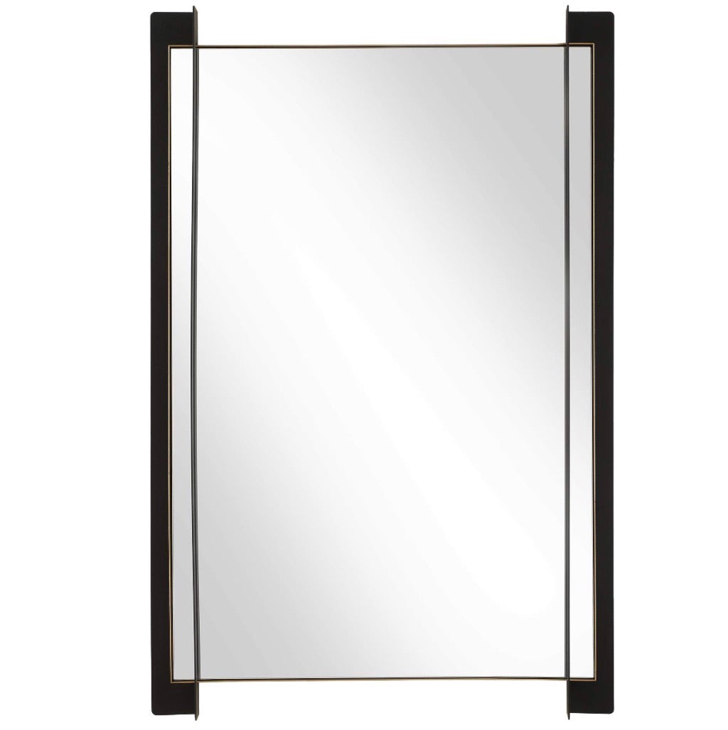 Casa Milano – Cunene Rectangular Wall Mirror (Black & Gold Leaf)