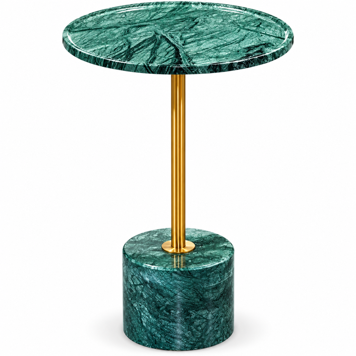 Portofino Green Marble & Gold Sculptural Side Table