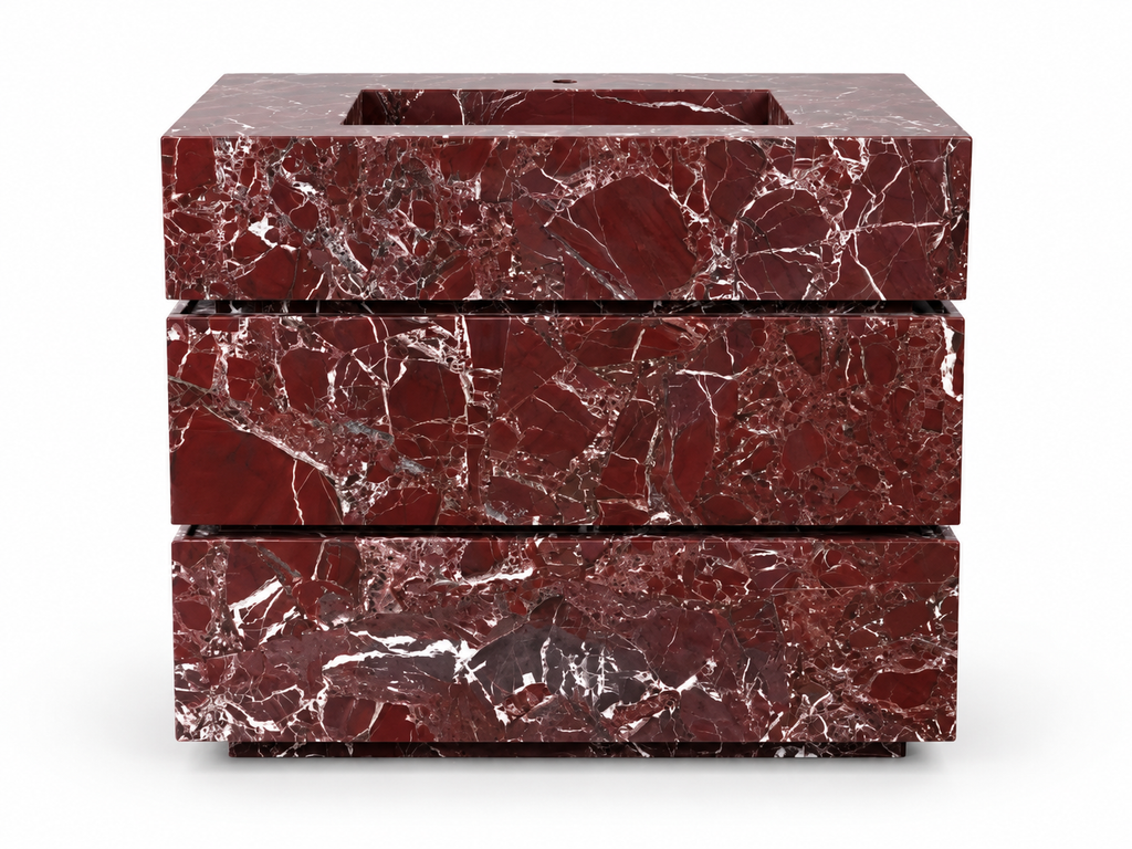 Rosso Levanto Marble Bathroom Vanity