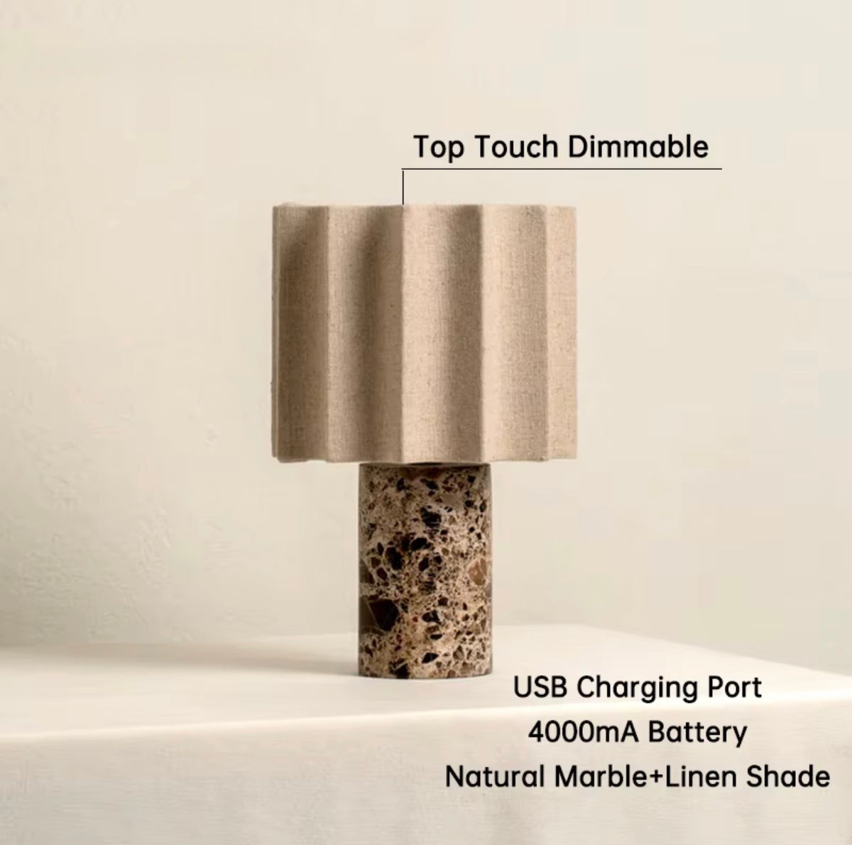 Camille Marble Touch Table Lamp