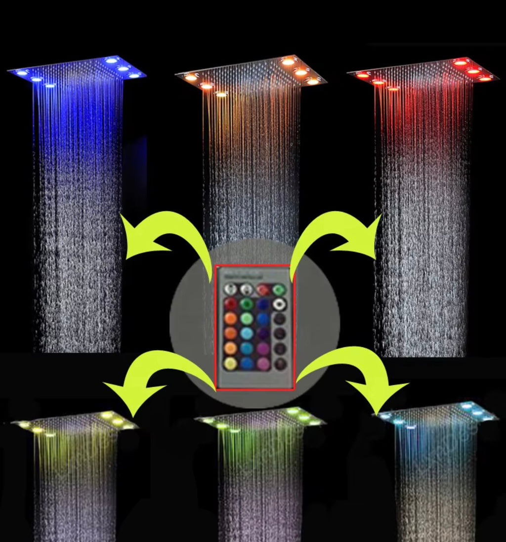 Solenne LED Thermostatic Rain Shower System