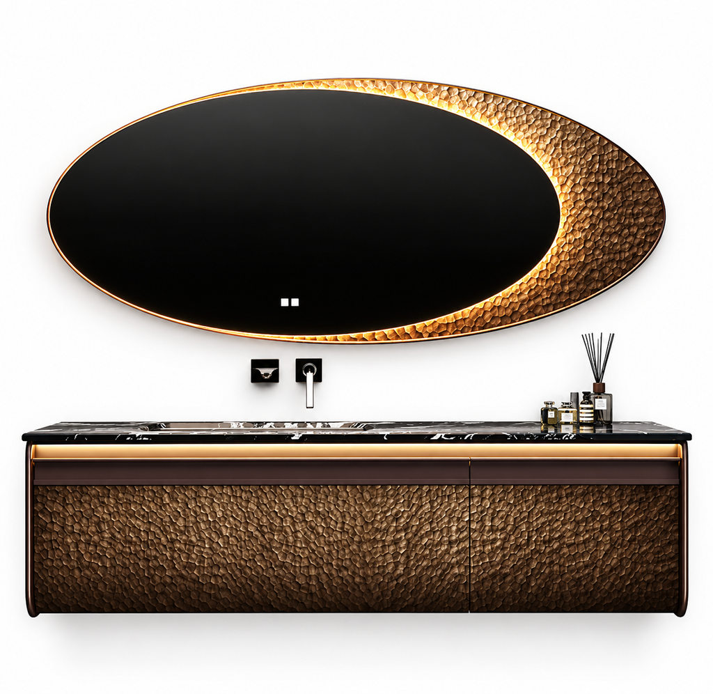 ROMANO SCULPTED BRONZE LUXURY BATHROOM VANITY SET