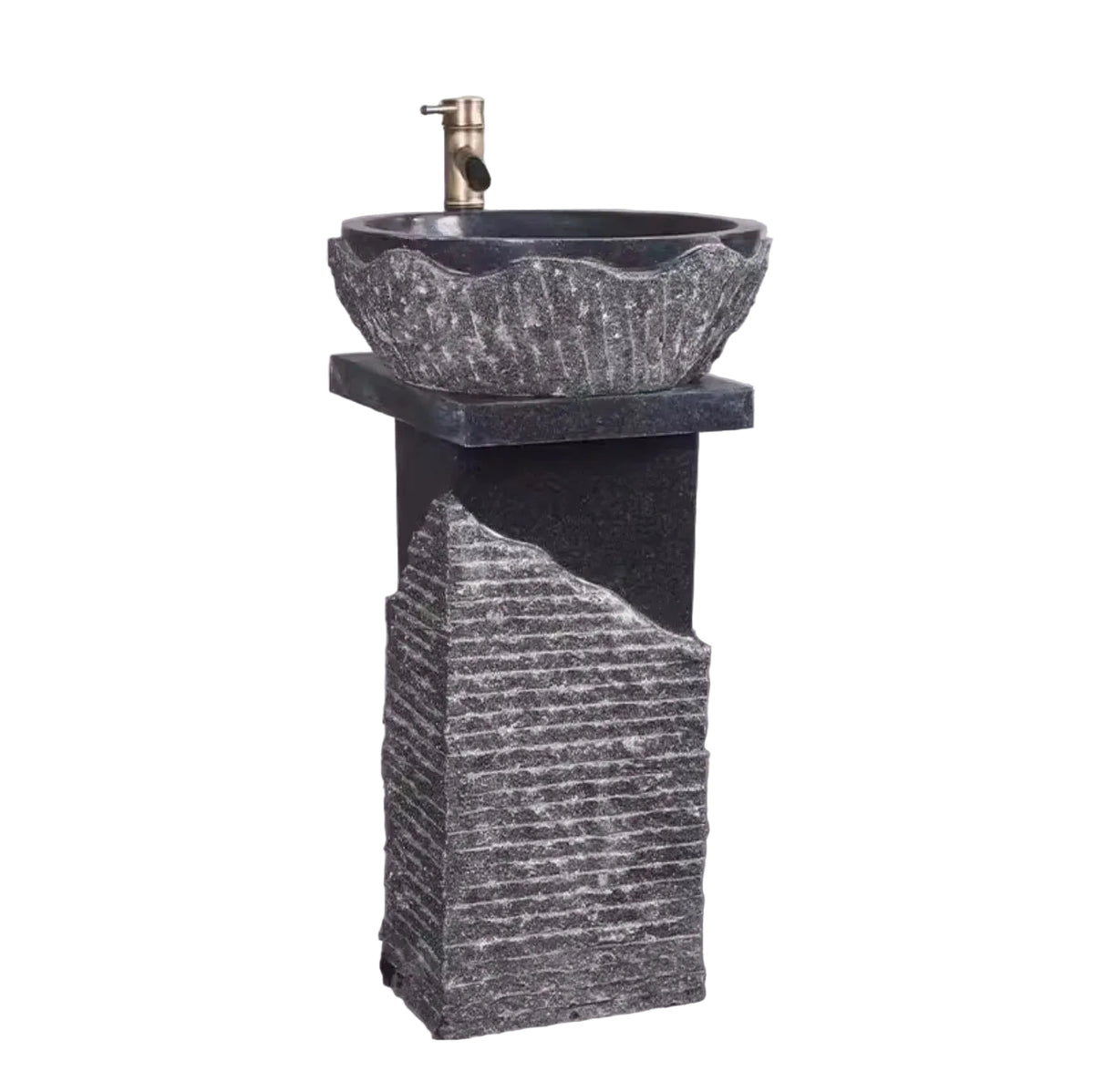 Volterra Travertine Pedestal Sink