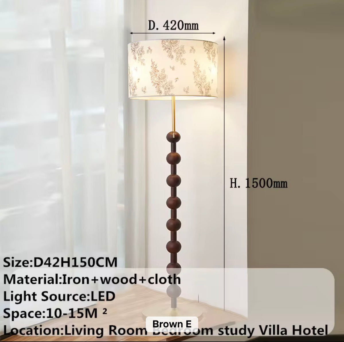 Evelyn Sculptural Wood Floor Lamp