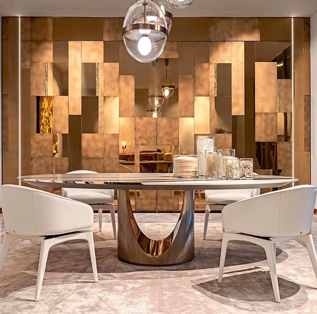 Casa Milano Vetra Marble Oval Dining Table