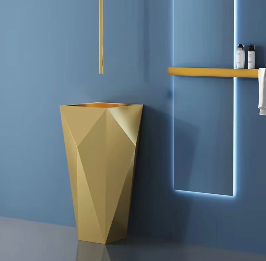 Adelardi 304 Stainless Steel Diamond Pedestal Sink