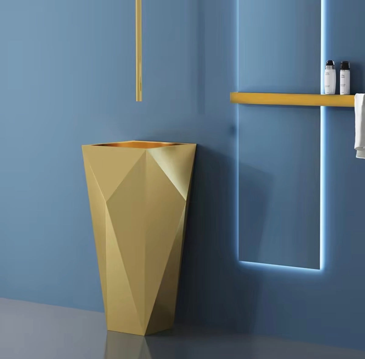 Adelardi 304 Stainless Steel Diamond Pedestal Sink