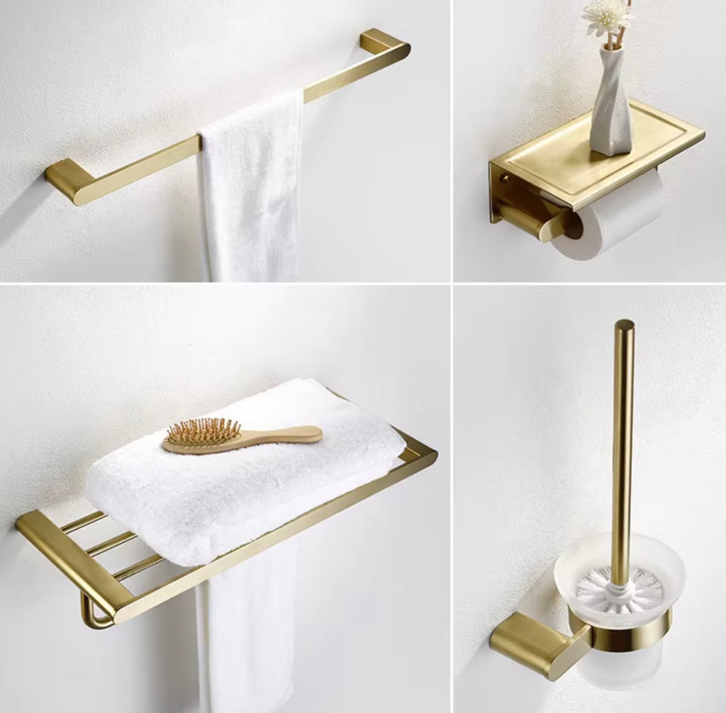 Bellara Brushed Gold 5-Piece Bathroom Hardware Set