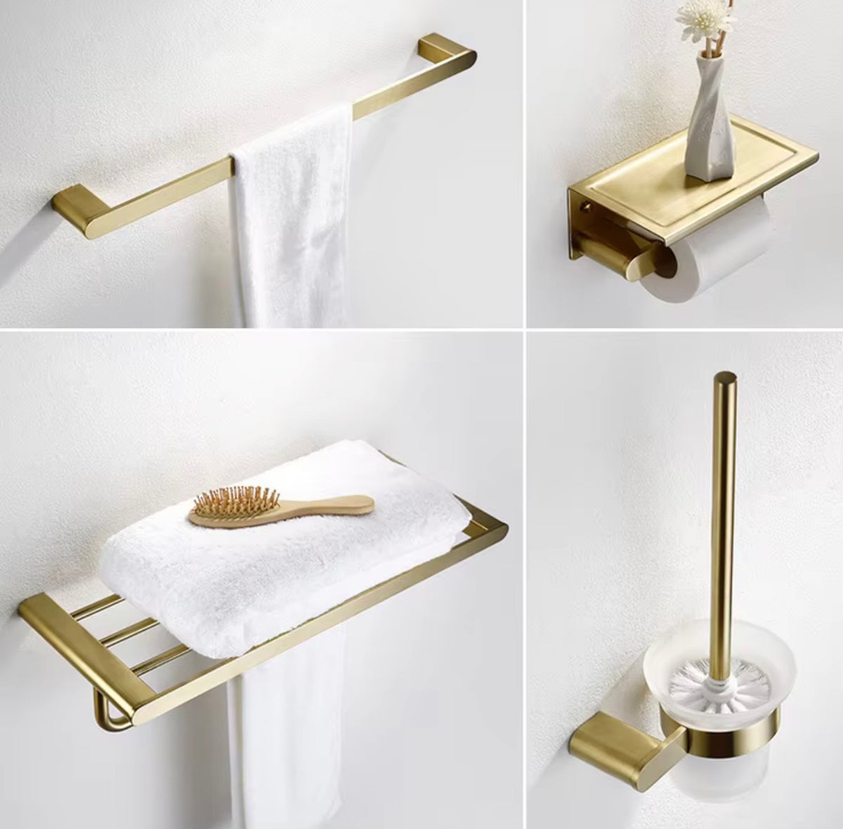 Bellara Brushed Gold 5-Piece Bathroom Hardware Set