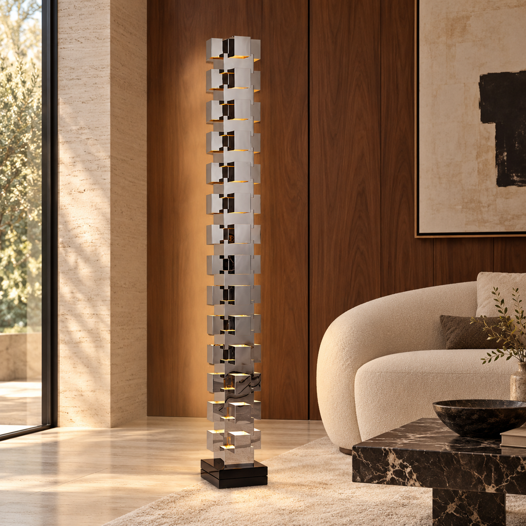 Marcello Sculptural Stainless Steel LED Floor Lamp