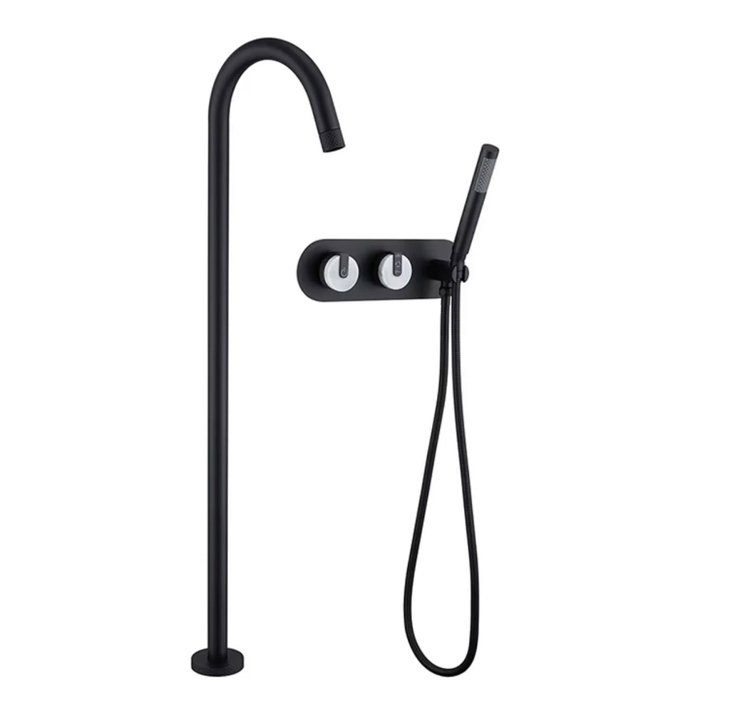 Alessandro Freestanding Tub Filler with Wall-Mounted Hand Shower
