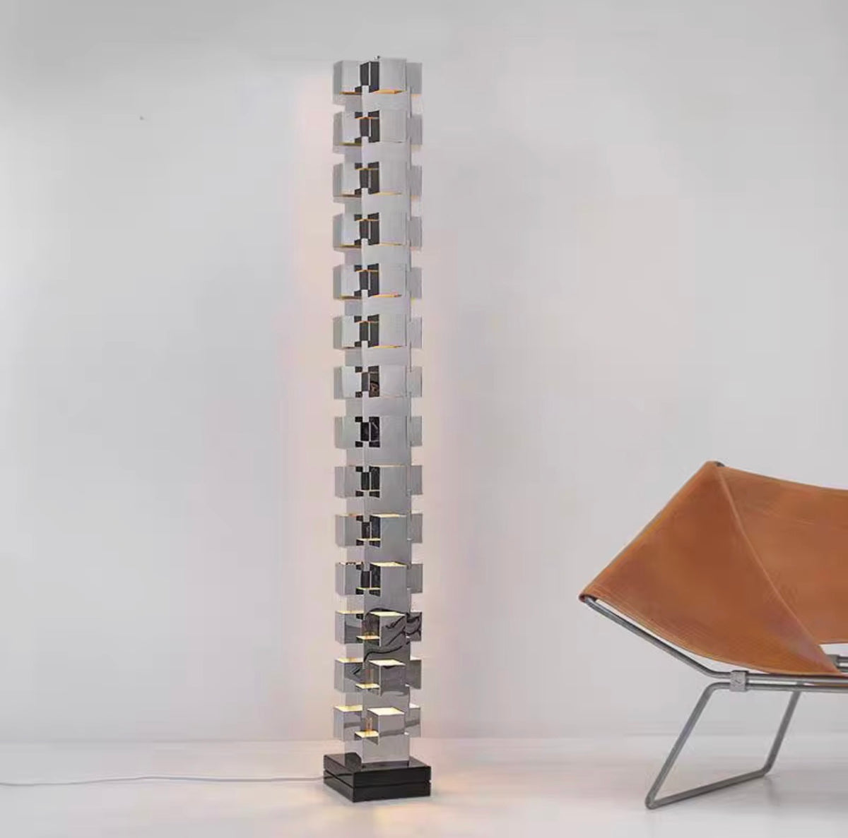 Marcello Sculptural Stainless Steel LED Floor Lamp