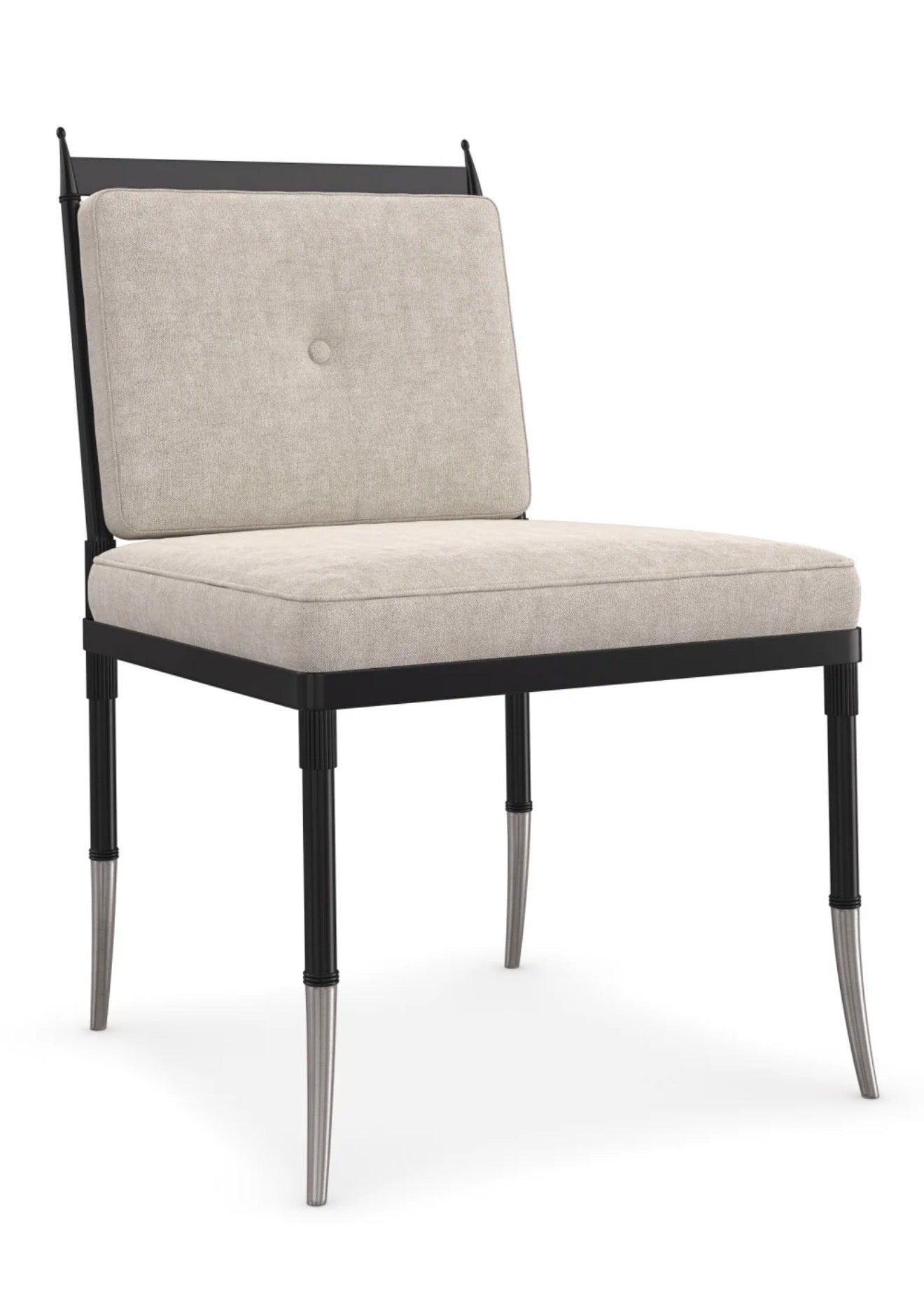 Casa Milano – Athena Beige Linen Buttoned Accent Chair