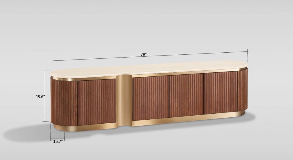 Casa Milano Valente TV Console – Walnut & Cream White