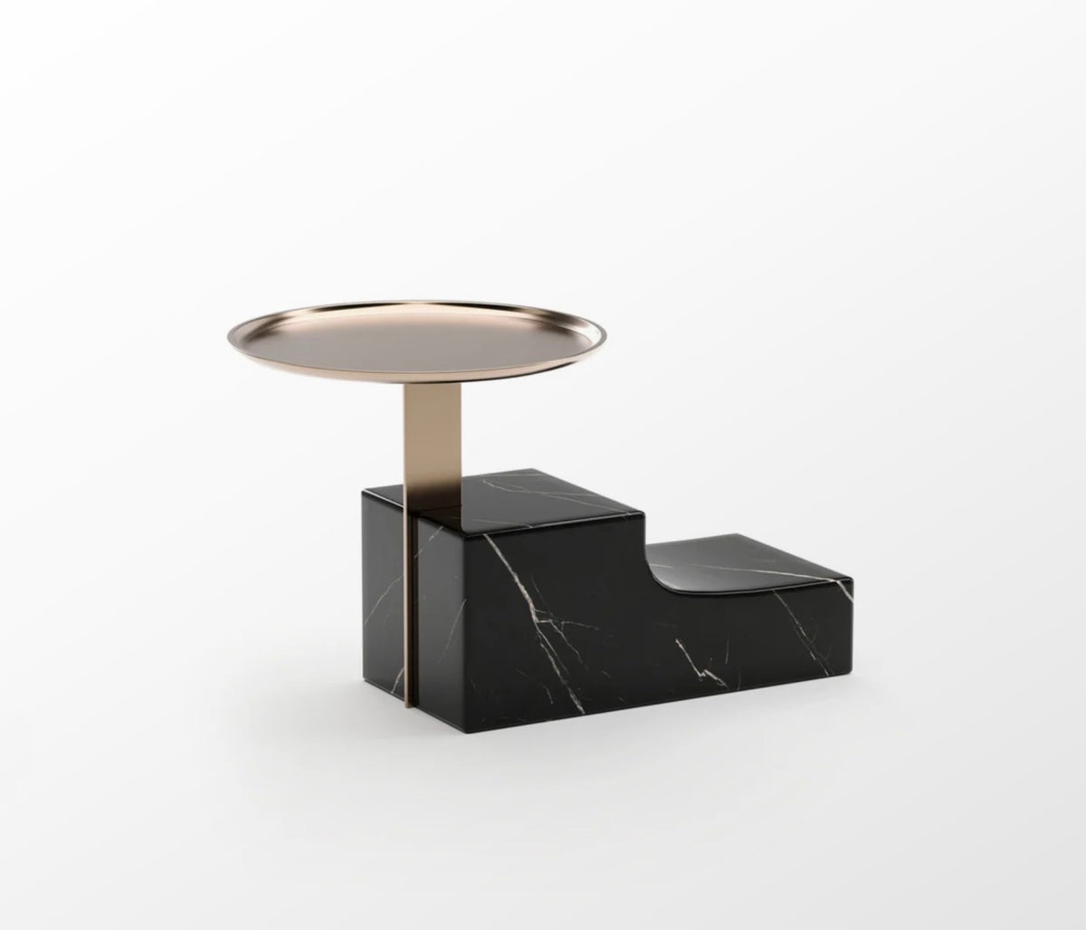 Caracole Overlap Integrated Marble & Travertine Nightstand