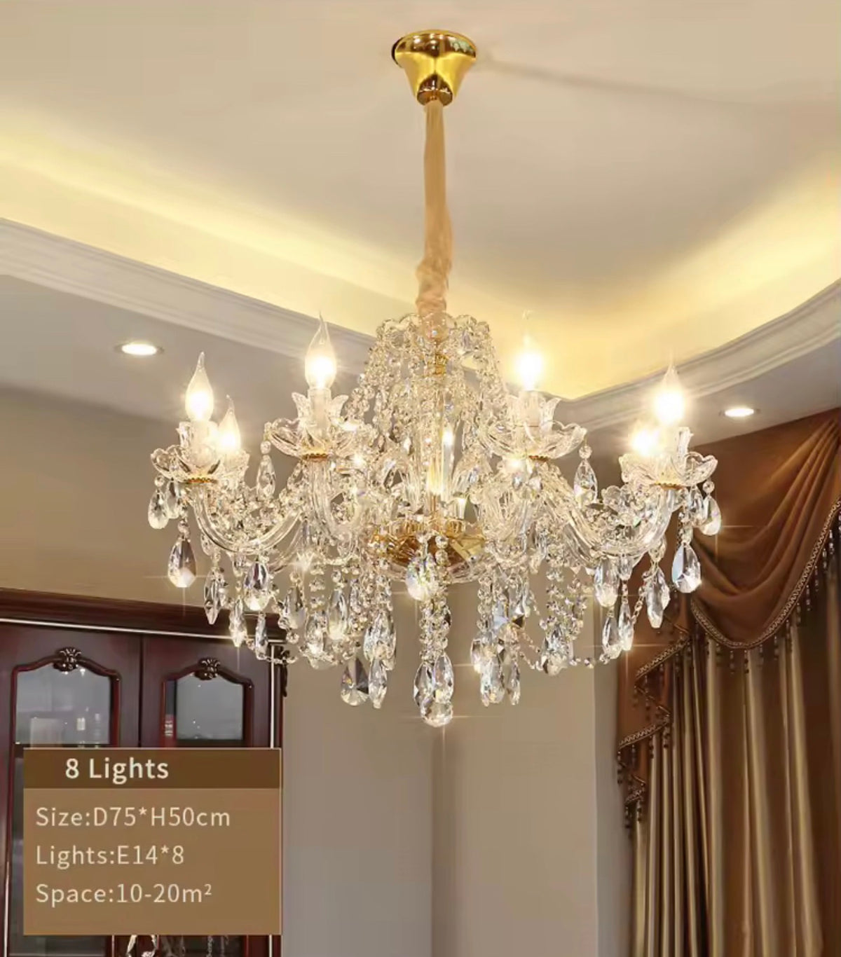 French Empire K9 Crystal Chandelier