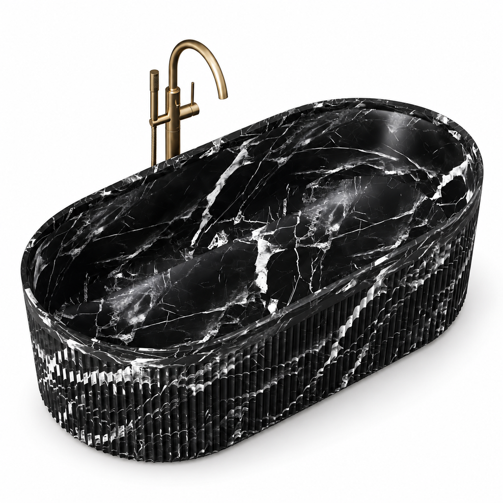 Nero Sculptural Stone Bathtub