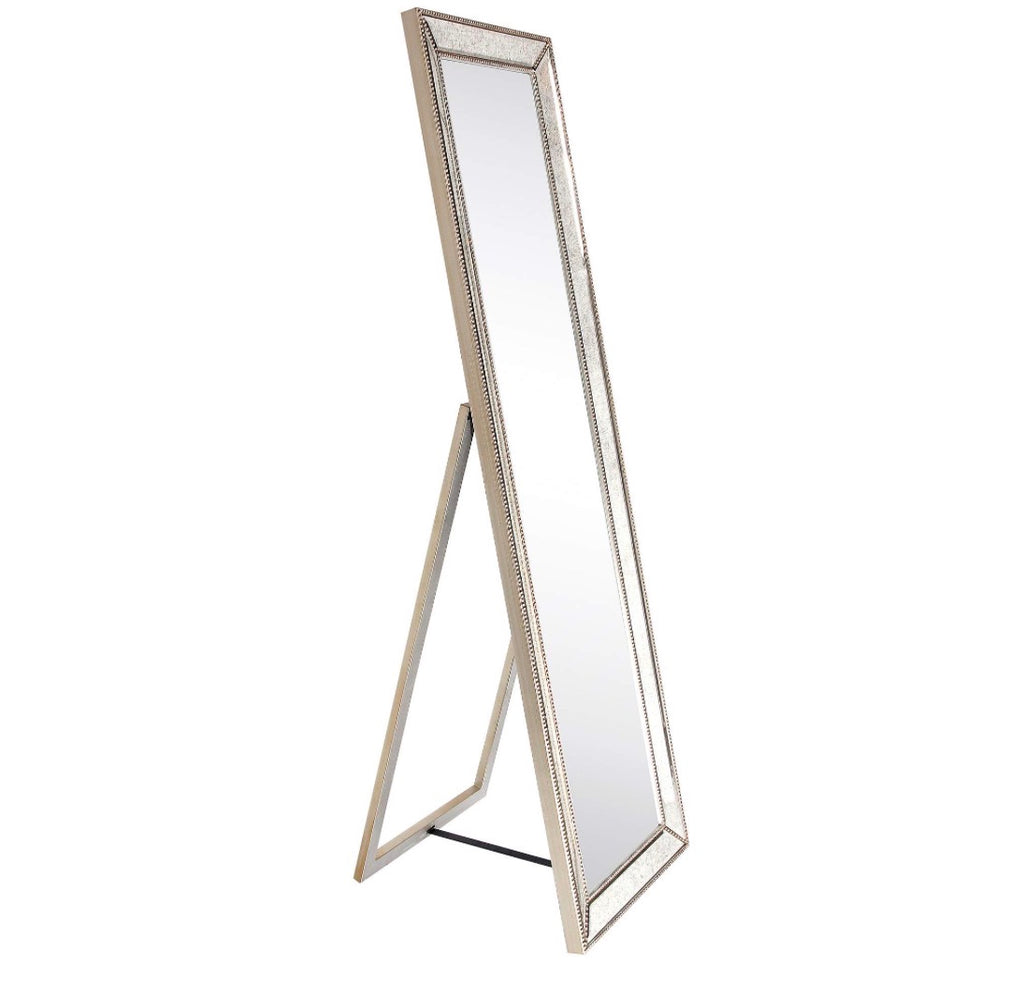 Casa Milano – Aura Bonita Champagne Beaded Cheval Mirror (18” x 64”)