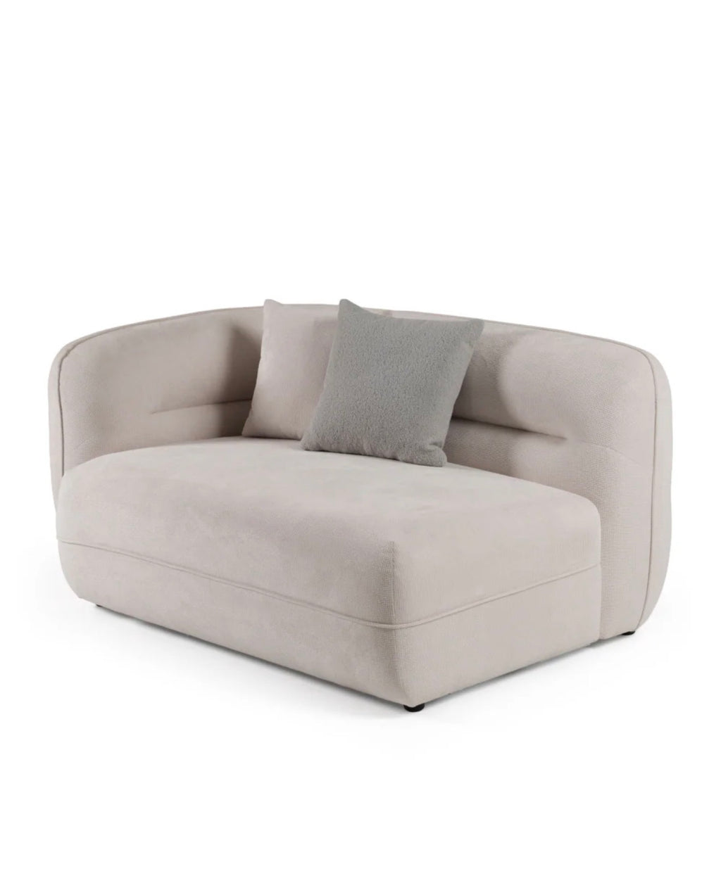 Casa Milano – Aurora Curve Sectional Sofa (White Fabric)