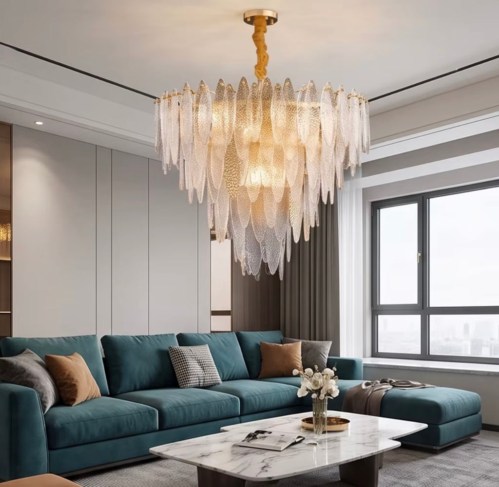 Camille Glass Leaf Chandelier