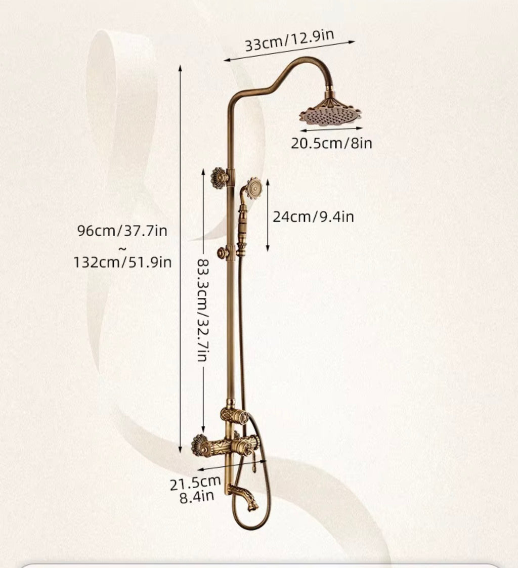 Benedetta Vintage Brass Shower System