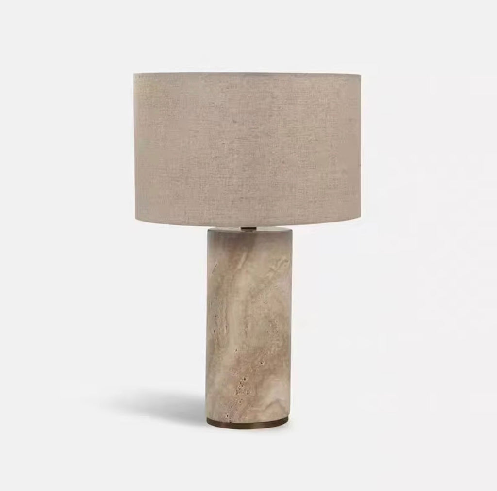PAMELA TRAVERTINE MARBLE TABLE LAMP