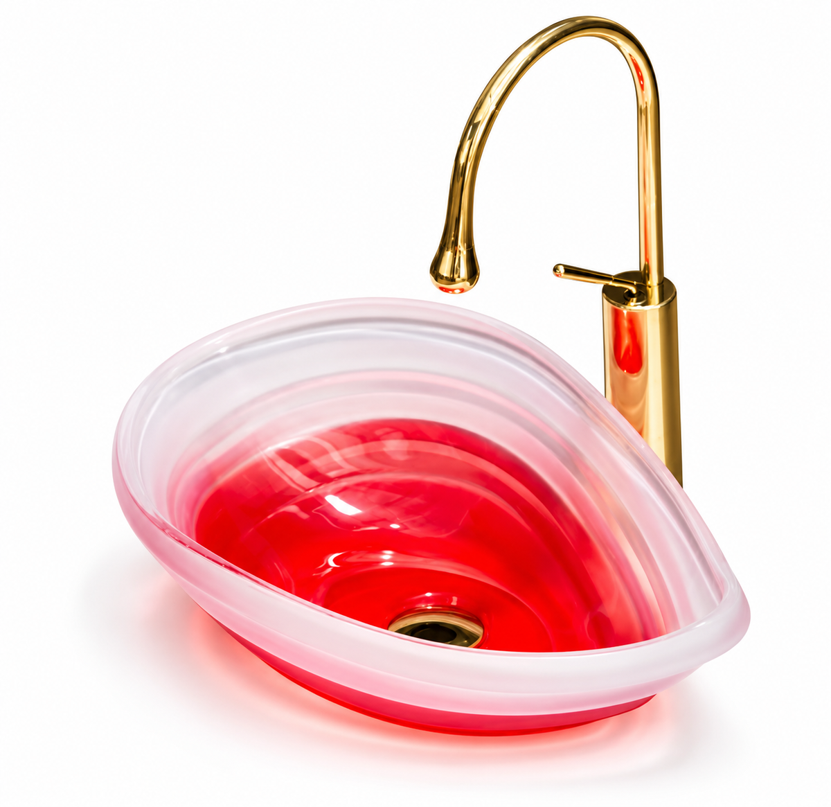 GISELLE ART CRYSTAL GLASS VESSEL SINK